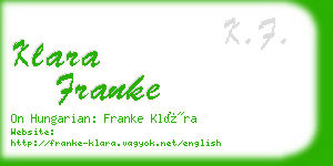 klara franke business card